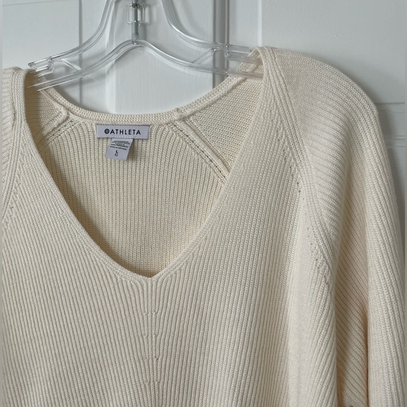 Athleta Hanover V-Neck Sweater Ivory / Cream - Picture 6 of 10